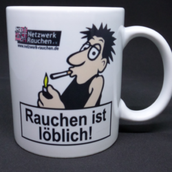 Kaffeebecher "Rauchen ist löblich"